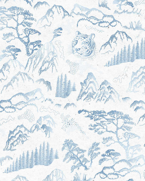 Mountain Tiger in Blue Wallpaper-Wallpaper-Buy Kids Removable Wallpaper Online Our Custom Made Children√¢‚Ç¨‚Ñ¢s Wallpapers Are A Fun Way To Decorate And Enhance Boys Bedroom Decor And Girls Bedrooms They Are An Amazing Addition To Your Kids Bedroom Walls Our Collection of Kids Wallpaper Is Sure To Transform Your Kids Rooms Interior Style From Pink Wallpaper To Dinosaur Wallpaper Even Marble Wallpapers For Teen Boys Shop Peel And Stick Wallpaper Online Today With Olive et Oriel
