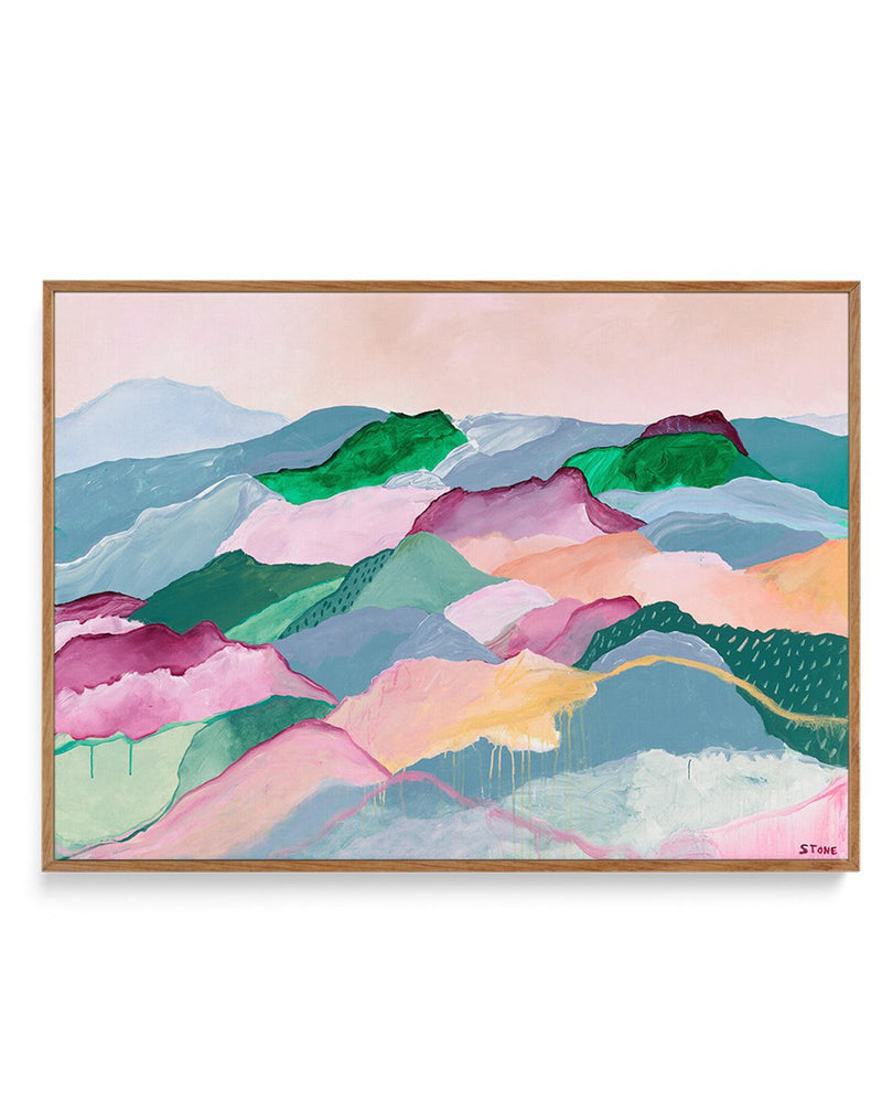 Mountain Views by Belinda Stone | Framed Canvas-CANVAS-You can shop wall art online with Olive et Oriel for everything from abstract art to fun kids wall art. Our beautiful modern art prints and canvas art are available from large canvas prints to wall art paintings and our proudly Australian artwork collection offers only the highest quality framed large wall art and canvas art Australia - You can buy fashion photography prints or Hampton print posters and paintings on canvas from Olive et Orie