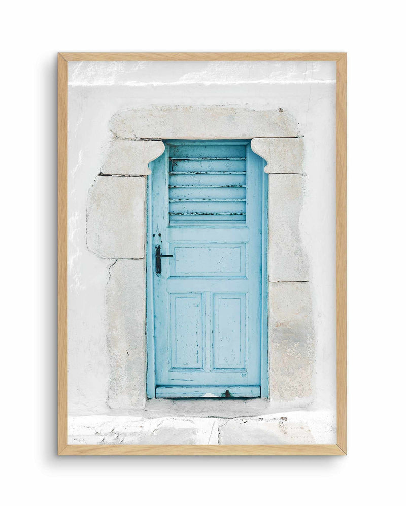 Mykonian Doorway Art Print-Shop Greece Wall Art Prints Online with Olive et Oriel - Our collection of Greek Islands art prints offer unique wall art including blue domes of Santorini in Oia, mediterranean sea prints and incredible posters from Milos and other Greece landscape photography - this collection will add mediterranean blue to your home, perfect for updating the walls in coastal, beach house style. There is Greece art on canvas and extra large wall art with fast, free shipping across Au
