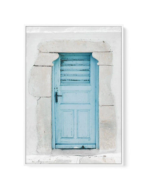 Mykonian Doorway | Framed Canvas-Shop Greece Wall Art Prints Online with Olive et Oriel - Our collection of Greek Islands art prints offer unique wall art including blue domes of Santorini in Oia, mediterranean sea prints and incredible posters from Milos and other Greece landscape photography - this collection will add mediterranean blue to your home, perfect for updating the walls in coastal, beach house style. There is Greece art on canvas and extra large wall art with fast, free shipping acr