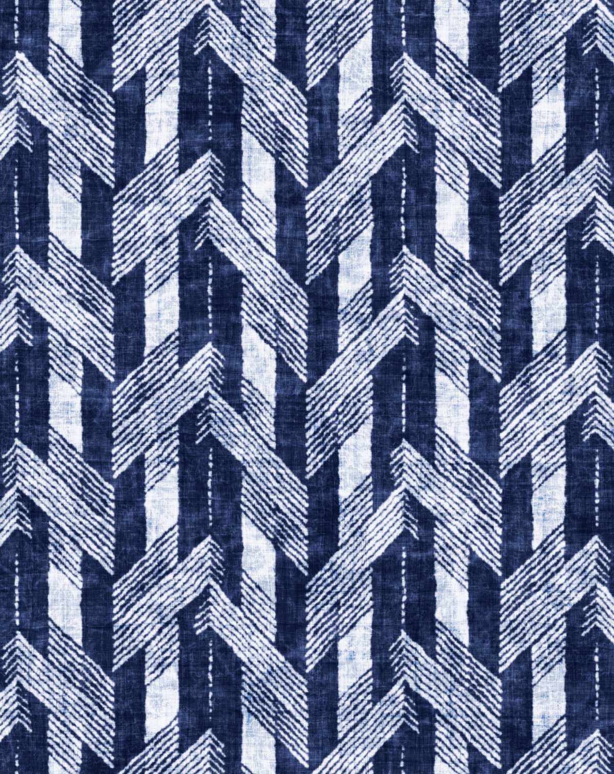 Navy Herringbone Wallpaper - Olive et Oriel