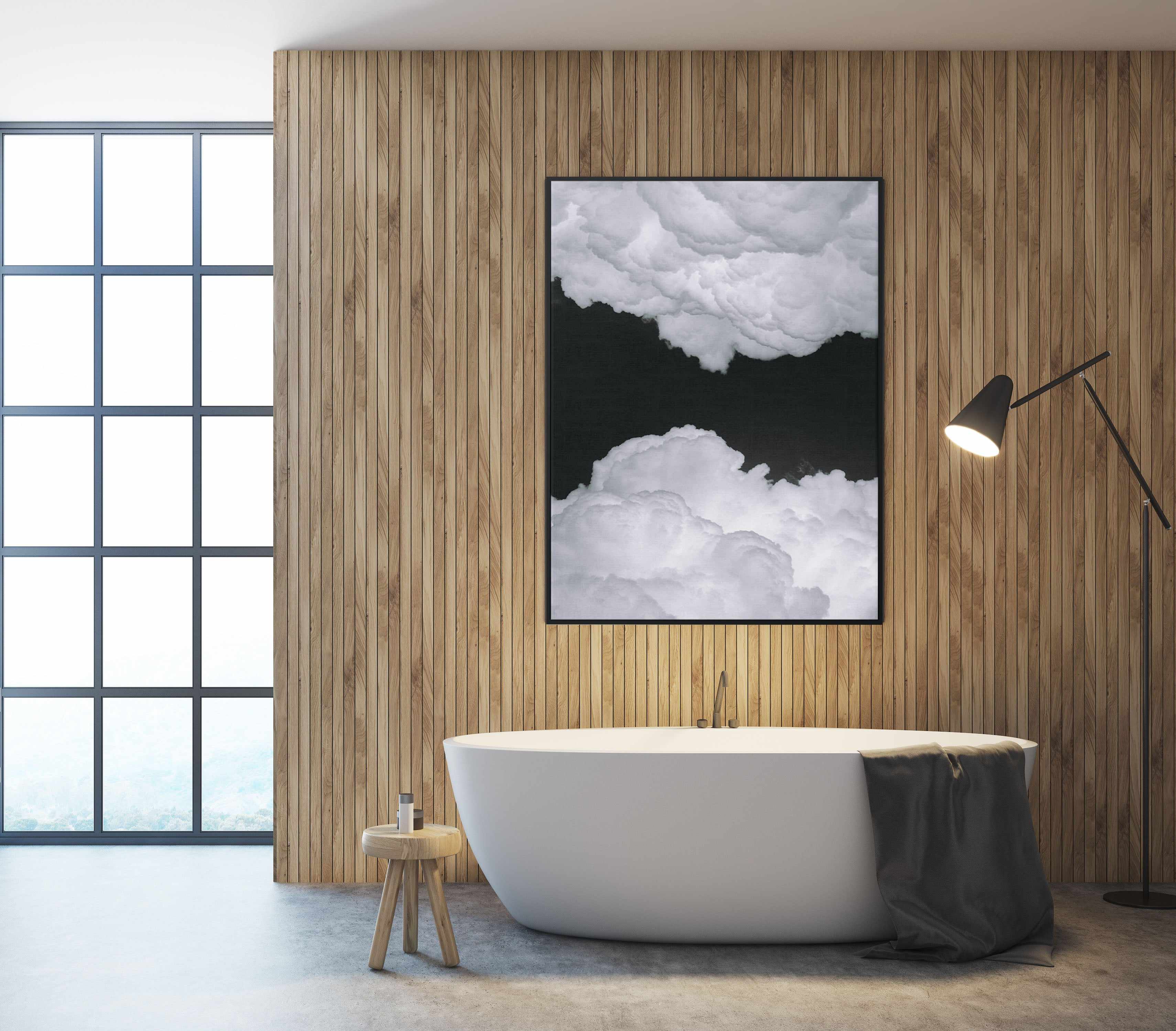 Night Clouds by Ramiro Pianarosa | Framed Canvas Art Print