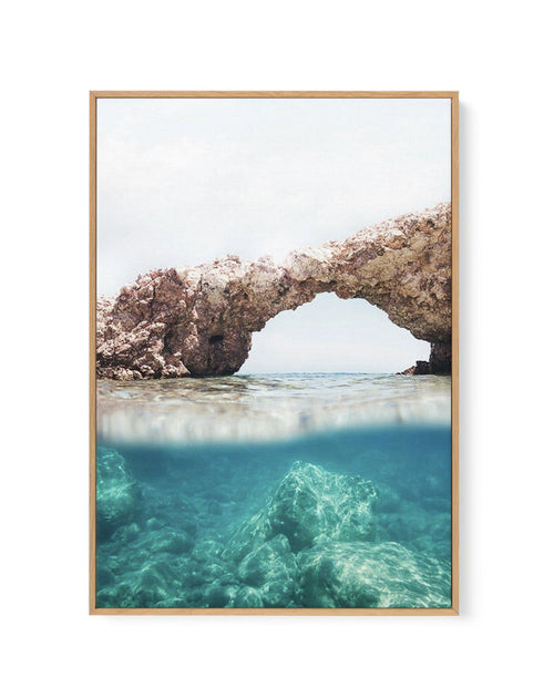 Ocean Arches | Framed Canvas-Shop Greece Wall Art Prints Online with Olive et Oriel - Our collection of Greek Islands art prints offer unique wall art including blue domes of Santorini in Oia, mediterranean sea prints and incredible posters from Milos and other Greece landscape photography - this collection will add mediterranean blue to your home, perfect for updating the walls in coastal, beach house style. There is Greece art on canvas and extra large wall art with fast, free shipping across 