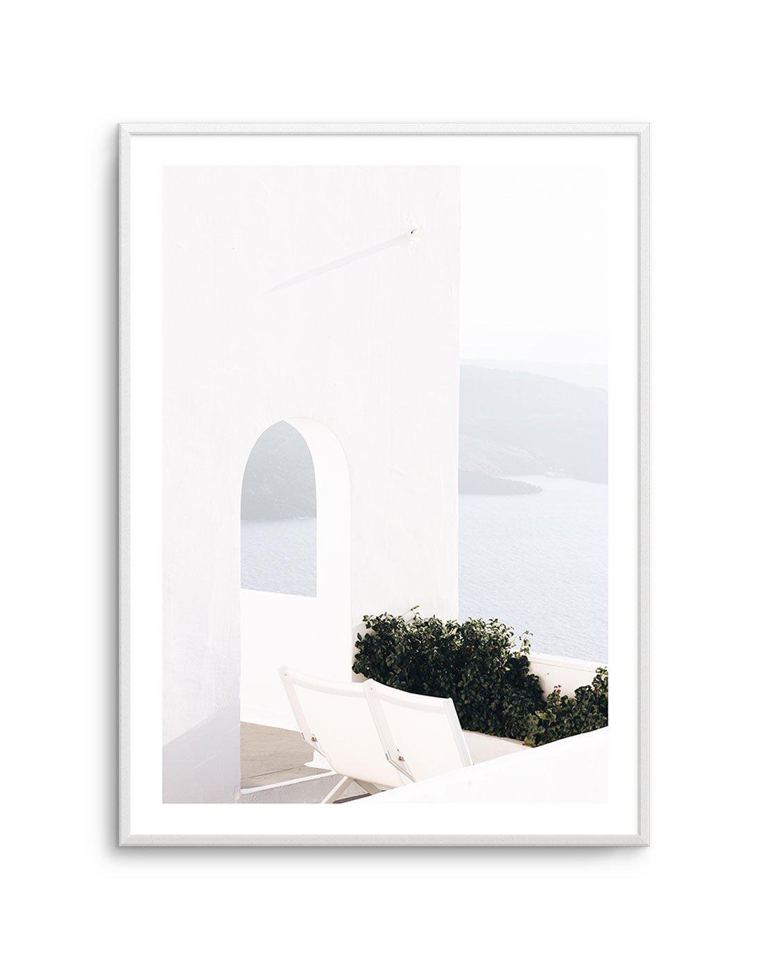 Ocean View II | Santorini Art Print-Shop Greece Wall Art Prints Online with Olive et Oriel - Our collection of Greek Islands art prints offer unique wall art including blue domes of Santorini in Oia, mediterranean sea prints and incredible posters from Milos and other Greece landscape photography - this collection will add mediterranean blue to your home, perfect for updating the walls in coastal, beach house style. There is Greece art on canvas and extra large wall art with fast, free shipping 