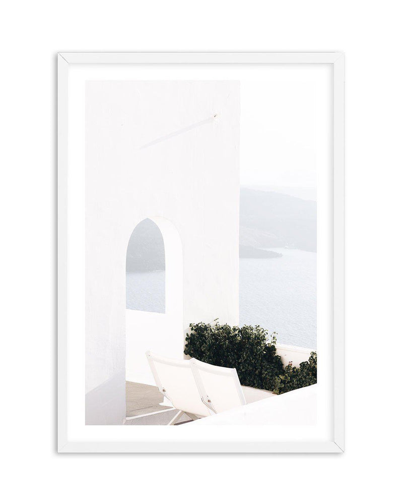 Ocean View II | Santorini Art Print-Shop Greece Wall Art Prints Online with Olive et Oriel - Our collection of Greek Islands art prints offer unique wall art including blue domes of Santorini in Oia, mediterranean sea prints and incredible posters from Milos and other Greece landscape photography - this collection will add mediterranean blue to your home, perfect for updating the walls in coastal, beach house style. There is Greece art on canvas and extra large wall art with fast, free shipping 