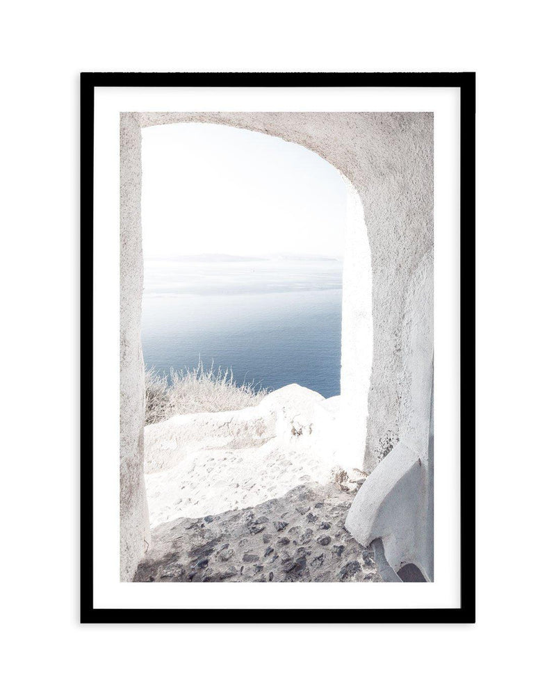 Ocean View | Santorini Art Print-Shop Greece Wall Art Prints Online with Olive et Oriel - Our collection of Greek Islands art prints offer unique wall art including blue domes of Santorini in Oia, mediterranean sea prints and incredible posters from Milos and other Greece landscape photography - this collection will add mediterranean blue to your home, perfect for updating the walls in coastal, beach house style. There is Greece art on canvas and extra large wall art with fast, free shipping acr