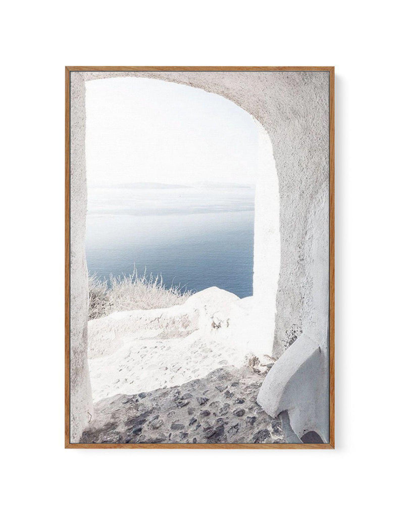 Ocean View | Santorini | Framed Canvas-Shop Greece Wall Art Prints Online with Olive et Oriel - Our collection of Greek Islands art prints offer unique wall art including blue domes of Santorini in Oia, mediterranean sea prints and incredible posters from Milos and other Greece landscape photography - this collection will add mediterranean blue to your home, perfect for updating the walls in coastal, beach house style. There is Greece art on canvas and extra large wall art with fast, free shippi