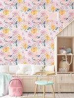 Orange Flowers Wallpaper-Wallpaper-Buy Kids Removable Wallpaper Online Our Custom Made Children‚àö¬¢‚Äö√á¬®‚Äö√ë¬¢s Wallpapers Are A Fun Way To Decorate And Enhance Boys Bedroom Decor And Girls Bedrooms They Are An Amazing Addition To Your Kids Bedroom Walls Our Collection of Kids Wallpaper Is Sure To Transform Your Kids Rooms Interior Style From Pink Wallpaper To Dinosaur Wallpaper Even Marble Wallpapers For Teen Boys Shop Peel And Stick Wallpaper Online Today With Olive et Oriel