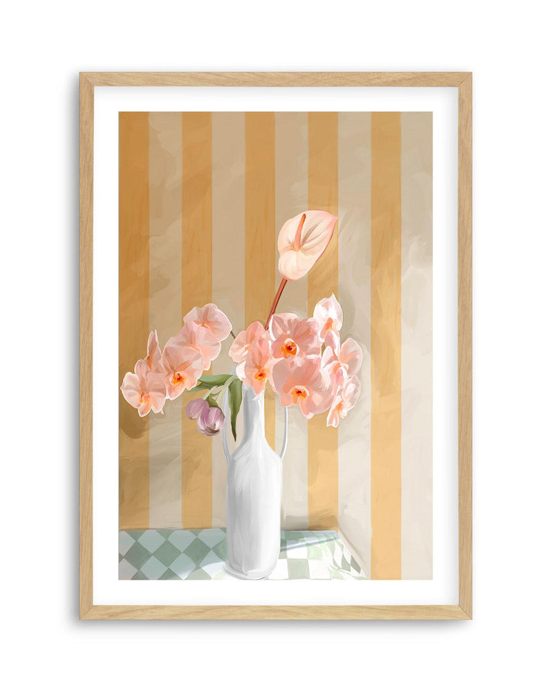 Orchids Art Print-PRINT-Olive et Oriel-Olive et Oriel-A5 | 5.8" x 8.3" | 14.8 x 21cm-Oak-With White Border-Buy-Australian-Art-Prints-Online-with-Olive-et-Oriel-Your-Artwork-Specialists-Austrailia-Decorate-With-Coastal-Photo-Wall-Art-Prints-From-Our-Beach-House-Artwork-Collection-Fine-Poster-and-Framed-Artwork
