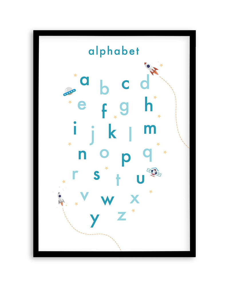 Outer Space | Alphabet Art Print-PRINT-Olive et Oriel-Olive et Oriel-A5 | 5.8" x 8.3" | 14.8 x 21cm-Black-With White Border-Buy-Australian-Art-Prints-Online-with-Olive-et-Oriel-Your-Artwork-Specialists-Austrailia-Decorate-With-Coastal-Photo-Wall-Art-Prints-From-Our-Beach-House-Artwork-Collection-Fine-Poster-and-Framed-Artwork