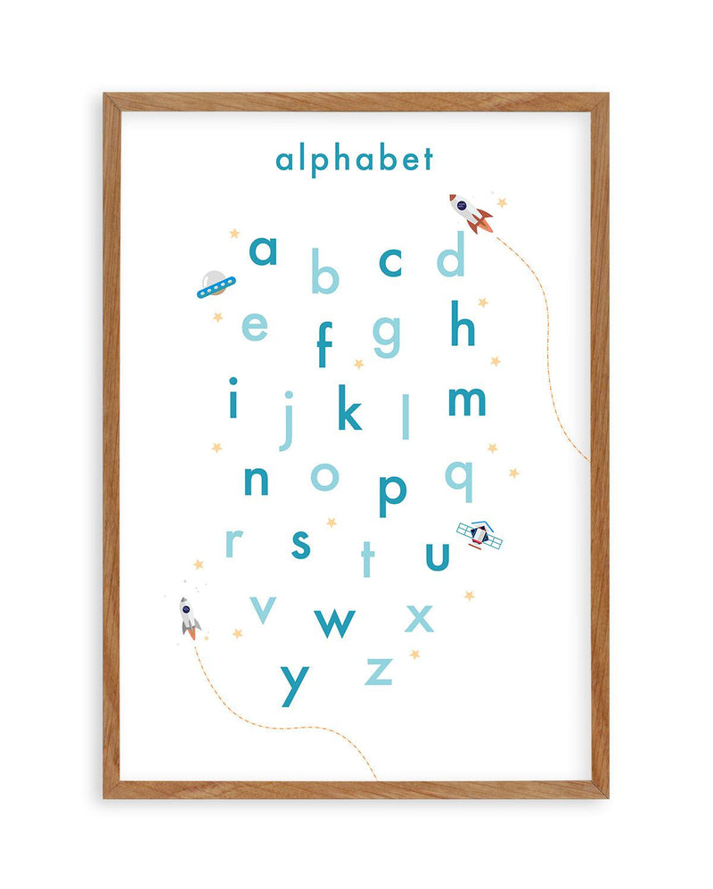 Outer Space | Alphabet Art Print-PRINT-Olive et Oriel-Olive et Oriel-50x70 cm | 19.6" x 27.5"-Walnut-With White Border-Buy-Australian-Art-Prints-Online-with-Olive-et-Oriel-Your-Artwork-Specialists-Austrailia-Decorate-With-Coastal-Photo-Wall-Art-Prints-From-Our-Beach-House-Artwork-Collection-Fine-Poster-and-Framed-Artwork