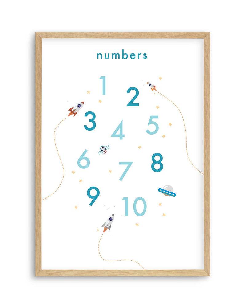 Outer Space | Numbers Art Print-PRINT-Olive et Oriel-Olive et Oriel-A5 | 5.8" x 8.3" | 14.8 x 21cm-Oak-With White Border-Buy-Australian-Art-Prints-Online-with-Olive-et-Oriel-Your-Artwork-Specialists-Austrailia-Decorate-With-Coastal-Photo-Wall-Art-Prints-From-Our-Beach-House-Artwork-Collection-Fine-Poster-and-Framed-Artwork