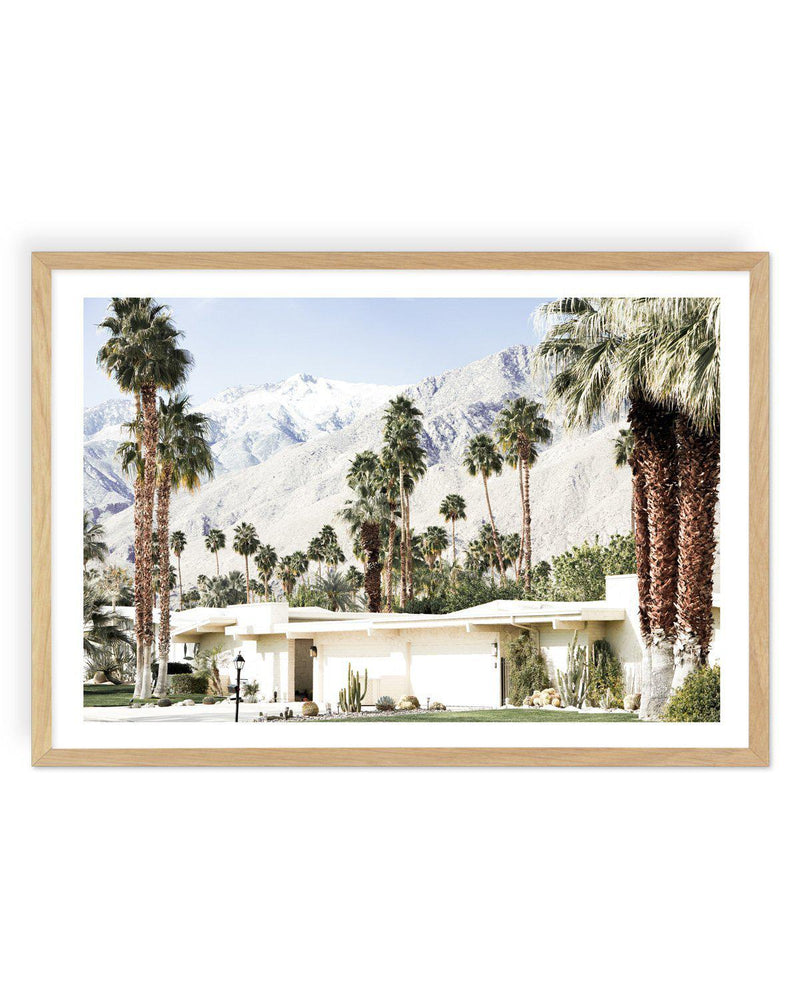 Palm Springs House Art Print-PRINT-Olive et Oriel-Olive et Oriel-A4 | 8.3" x 11.7" | 21 x 29.7cm-Oak-With White Border-Buy-Australian-Art-Prints-Online-with-Olive-et-Oriel-Your-Artwork-Specialists-Austrailia-Decorate-With-Coastal-Photo-Wall-Art-Prints-From-Our-Beach-House-Artwork-Collection-Fine-Poster-and-Framed-Artwork