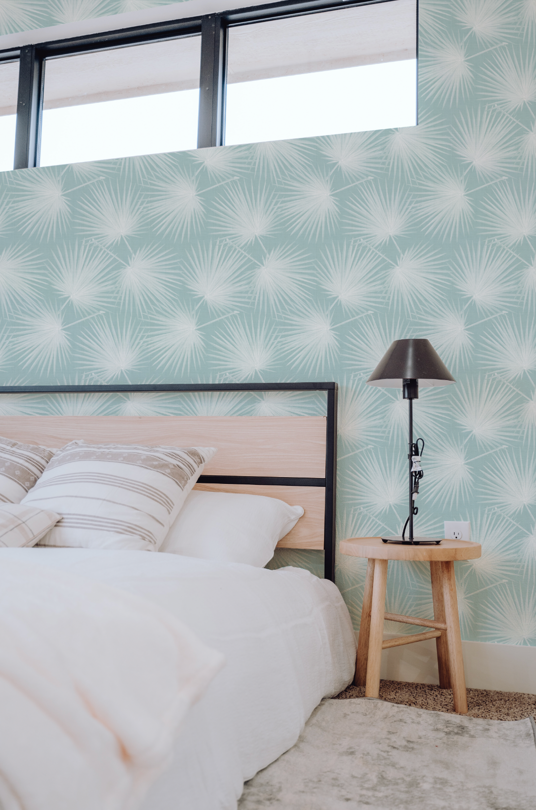 Palm Cove Light Teal Blue Wallpaper