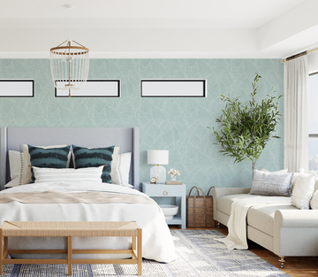 Palm Leaf Luxe Light Teal Blue Wallpaper from Olive et Oriel where you can shop wallpaper and artworks online