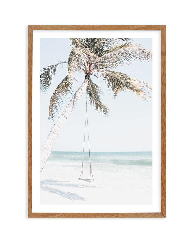 Palmy Swing Art Print-PRINT-Olive et Oriel-Olive et Oriel-50x70 cm | 19.6" x 27.5"-Walnut-With White Border-Buy-Australian-Art-Prints-Online-with-Olive-et-Oriel-Your-Artwork-Specialists-Austrailia-Decorate-With-Coastal-Photo-Wall-Art-Prints-From-Our-Beach-House-Artwork-Collection-Fine-Poster-and-Framed-Artwork