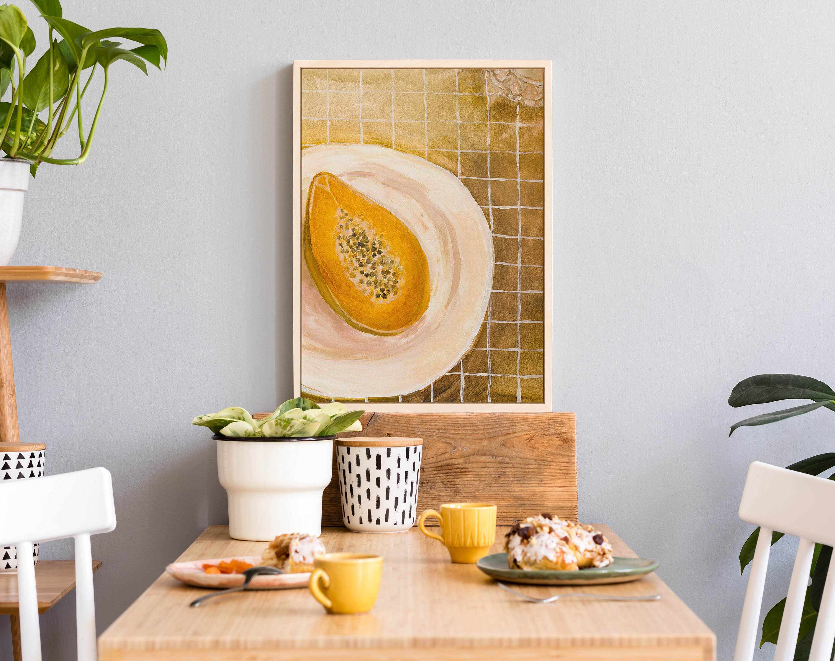 Papaya by Natalie Jane | Framed Canvas Art Print