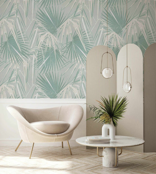 Paradiso in Palm Green Wallpaper-Wallpaper-Buy Australian Removable Wallpaper Now Sage Green Wallpaper Peel And Stick Wallpaper Online At Olive et Oriel Custom Made Wallpapers Wall Papers Decorate Your Bedroom Living Room Kids Room or Commercial Interior