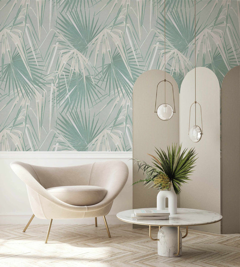 Paradiso in Palm Green Wallpaper-Wallpaper-Buy Australian Removable Wallpaper Now Sage Green Wallpaper Peel And Stick Wallpaper Online At Olive et Oriel Custom Made Wallpapers Wall Papers Decorate Your Bedroom Living Room Kids Room or Commercial Interior