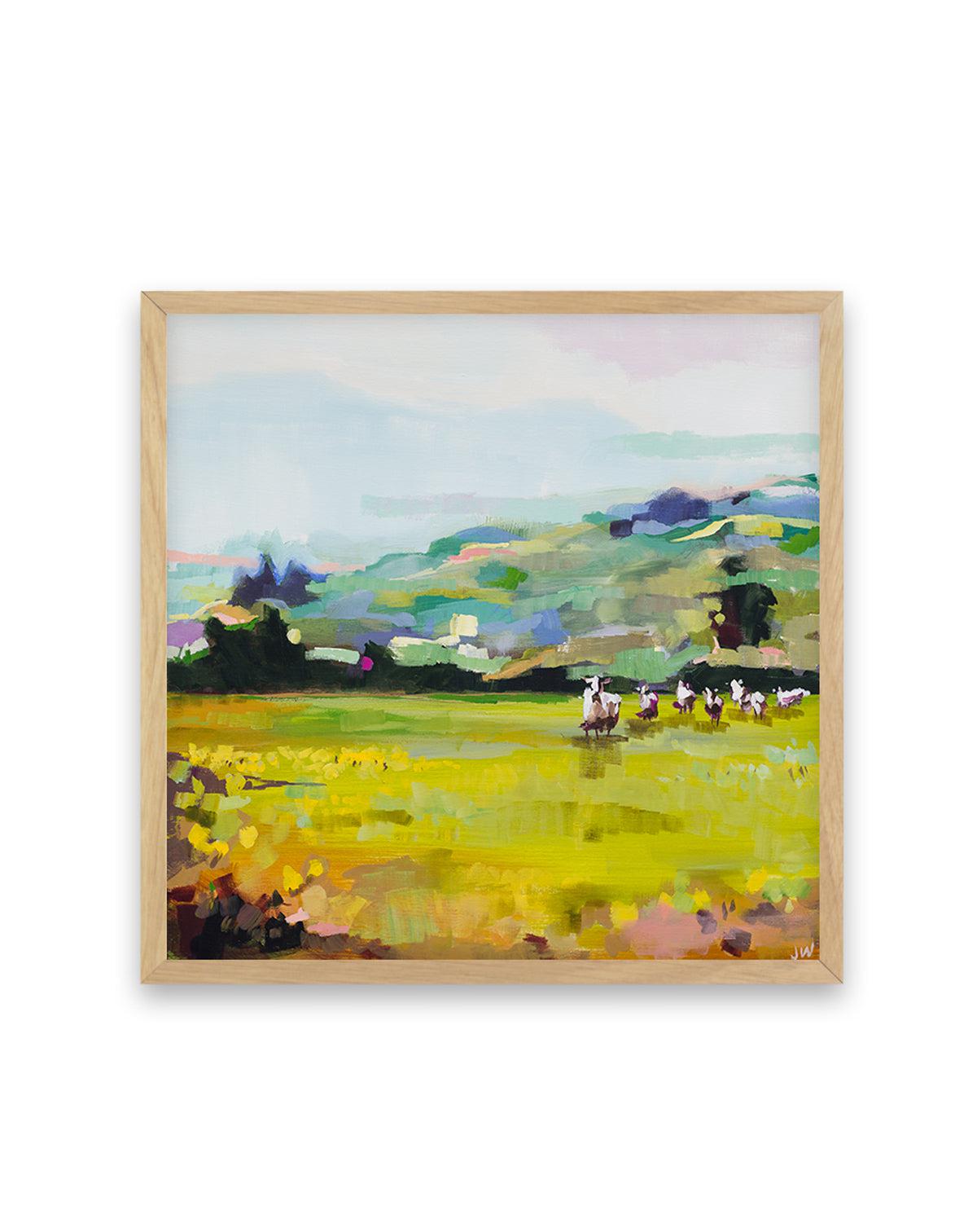 Pasture by Jenny Westenhofer SQ Art Print-PRINT-Olive et Oriel-Jenny Westenhofer-70x70 cm | 27.5" x 27.5"-Oak-With White Border-Buy-Australian-Art-Prints-Online-with-Olive-et-Oriel-Your-Artwork-Specialists-Austrailia-Decorate-With-Coastal-Photo-Wall-Art-Prints-From-Our-Beach-House-Artwork-Collection-Fine-Poster-and-Framed-Artwork