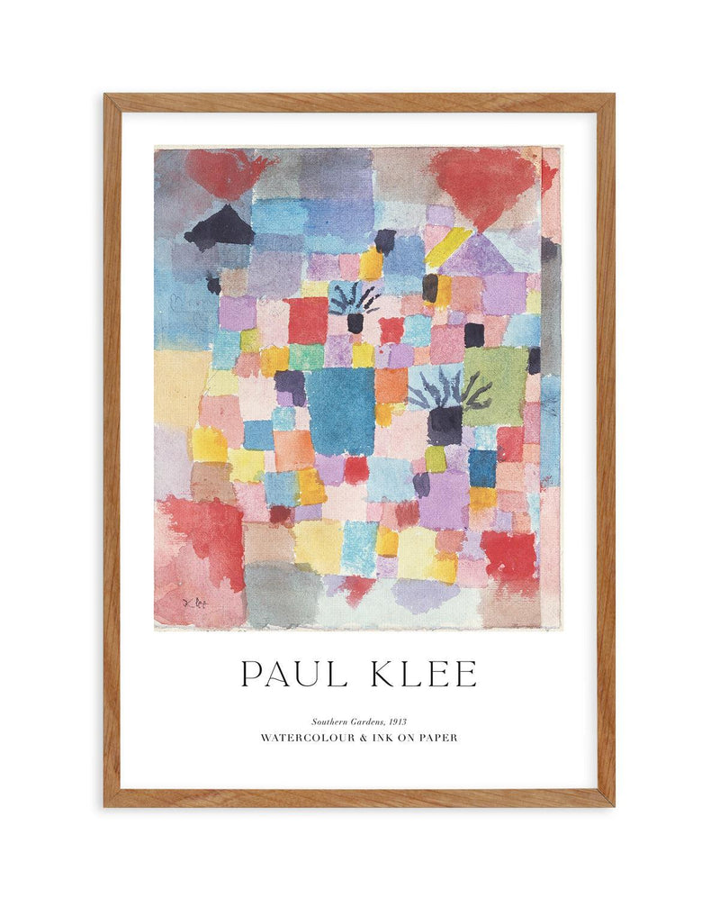 Southern Gardens 1913 by Paul Klee Art Print-PRINT-Olive et Oriel-Olive et Oriel-50x70 cm | 19.6" x 27.5"-Walnut-With White Border-Buy-Australian-Art-Prints-Online-with-Olive-et-Oriel-Your-Artwork-Specialists-Austrailia-Decorate-With-Coastal-Photo-Wall-Art-Prints-From-Our-Beach-House-Artwork-Collection-Fine-Poster-and-Framed-Artwork