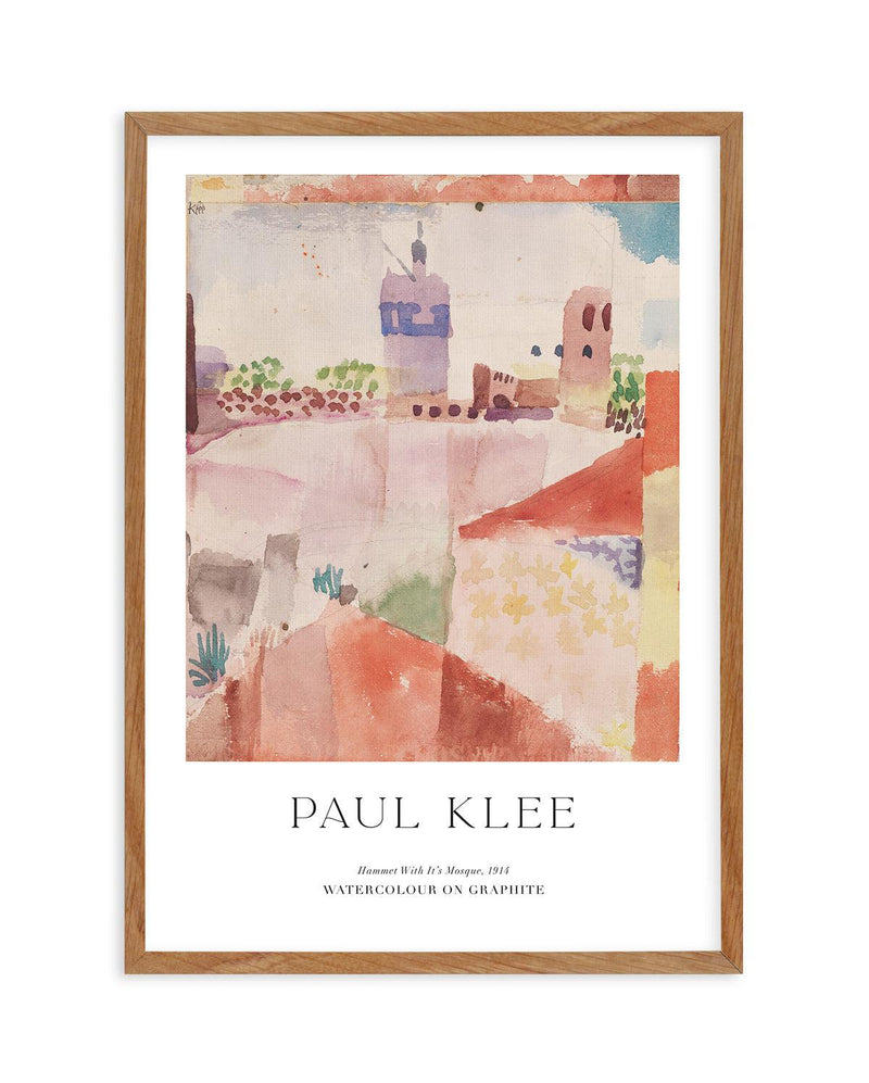 Hammet With It's Mosque 1914 by Paul Klee Art Print-PRINT-Olive et Oriel-Olive et Oriel-50x70 cm | 19.6" x 27.5"-Walnut-With White Border-Buy-Australian-Art-Prints-Online-with-Olive-et-Oriel-Your-Artwork-Specialists-Austrailia-Decorate-With-Coastal-Photo-Wall-Art-Prints-From-Our-Beach-House-Artwork-Collection-Fine-Poster-and-Framed-Artwork