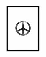 Peace Sign | Black Watercolour Art Print-PRINT-Olive et Oriel-Olive et Oriel-A4 | 8.3" x 11.7" | 21 x 29.7cm-Black-With White Border-Buy-Australian-Art-Prints-Online-with-Olive-et-Oriel-Your-Artwork-Specialists-Austrailia-Decorate-With-Coastal-Photo-Wall-Art-Prints-From-Our-Beach-House-Artwork-Collection-Fine-Poster-and-Framed-Artwork