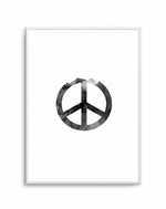 Peace Sign | Black Watercolour Art Print-PRINT-Olive et Oriel-Olive et Oriel-A4 | 8.3" x 11.7" | 21 x 29.7cm-Unframed Art Print-With White Border-Buy-Australian-Art-Prints-Online-with-Olive-et-Oriel-Your-Artwork-Specialists-Austrailia-Decorate-With-Coastal-Photo-Wall-Art-Prints-From-Our-Beach-House-Artwork-Collection-Fine-Poster-and-Framed-Artwork