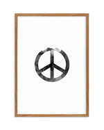 Peace Sign | Black Watercolour Art Print-PRINT-Olive et Oriel-Olive et Oriel-50x70 cm | 19.6" x 27.5"-Walnut-With White Border-Buy-Australian-Art-Prints-Online-with-Olive-et-Oriel-Your-Artwork-Specialists-Austrailia-Decorate-With-Coastal-Photo-Wall-Art-Prints-From-Our-Beach-House-Artwork-Collection-Fine-Poster-and-Framed-Artwork