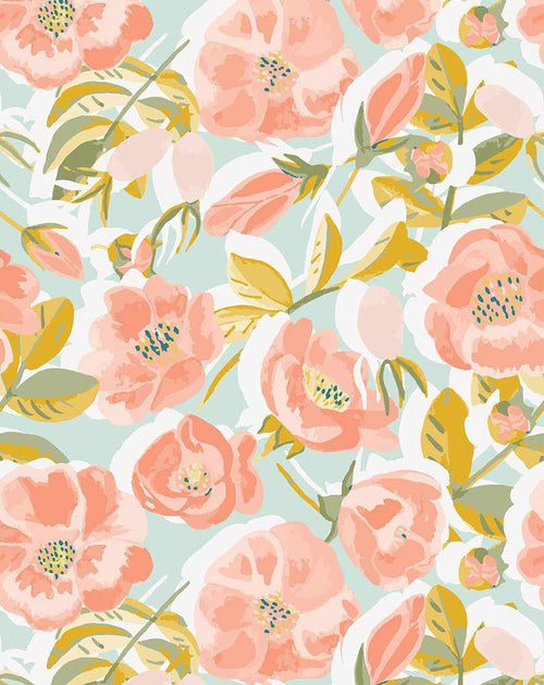 Peachy Fleur Wallpaper-Wallpaper-Buy Kids Removable Wallpaper Online Our Custom Made Children‚àö¬¢‚Äö√á¬®‚Äö√ë¬¢s Wallpapers Are A Fun Way To Decorate And Enhance Boys Bedroom Decor And Girls Bedrooms They Are An Amazing Addition To Your Kids Bedroom Walls Our Collection of Kids Wallpaper Is Sure To Transform Your Kids Rooms Interior Style From Pink Wallpaper To Dinosaur Wallpaper Even Marble Wallpapers For Teen Boys Shop Peel And Stick Wallpaper Online Today With Olive et Oriel