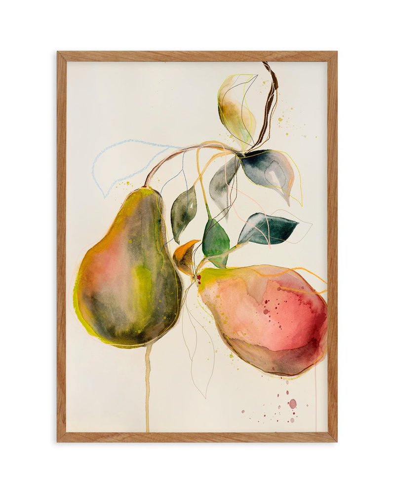 Pear by Leigh Viner Art Print-PRINT-Olive et Oriel-Leigh Viner-50x70 cm | 19.6" x 27.5"-Walnut-With White Border-Buy-Australian-Art-Prints-Online-with-Olive-et-Oriel-Your-Artwork-Specialists-Austrailia-Decorate-With-Coastal-Photo-Wall-Art-Prints-From-Our-Beach-House-Artwork-Collection-Fine-Poster-and-Framed-Artwork