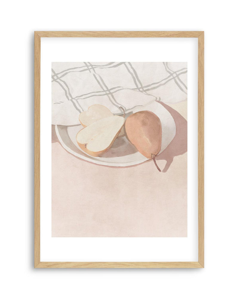 Pears Art Print-PRINT-Olive et Oriel-Olive et Oriel-A5 | 5.8" x 8.3" | 14.8 x 21cm-Oak-With White Border-Buy-Australian-Art-Prints-Online-with-Olive-et-Oriel-Your-Artwork-Specialists-Austrailia-Decorate-With-Coastal-Photo-Wall-Art-Prints-From-Our-Beach-House-Artwork-Collection-Fine-Poster-and-Framed-Artwork