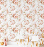 Peony Roses in Soft Terracotta Wallpaper-Wallpaper-Buy Kids Removable Wallpaper Online Our Custom Made Children√¢‚Ç¨‚Ñ¢s Wallpapers Are A Fun Way To Decorate And Enhance Boys Bedroom Decor And Girls Bedrooms They Are An Amazing Addition To Your Kids Bedroom Walls Our Collection of Kids Wallpaper Is Sure To Transform Your Kids Rooms Interior Style From Pink Wallpaper To Dinosaur Wallpaper Even Marble Wallpapers For Teen Boys Shop Peel And Stick Wallpaper Online Today With Olive et Oriel