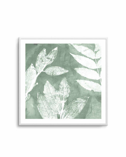 Petal Imprint II Sage Art Print-PRINT-Order sage mint green framed abstract painting wall art prints online with Olive et Oriel Australia