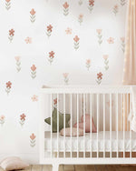 Petite Watercolour Flowers Decal Set-Decals-Olive et Oriel-Decorate your kids bedroom wall decor with removable wall decals, these fabric kids decals are a great way to add colour and update your children's bedroom. Available as girls wall decals or boys wall decals, there are also nursery decals.
