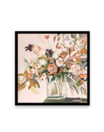 Pink Bouquet by Jenny Westenhofer SQ Art Print-PRINT-Olive et Oriel-Jenny Westenhofer-70x70 cm | 27.5" x 27.5"-Black-With White Border-Buy-Australian-Art-Prints-Online-with-Olive-et-Oriel-Your-Artwork-Specialists-Austrailia-Decorate-With-Coastal-Photo-Wall-Art-Prints-From-Our-Beach-House-Artwork-Collection-Fine-Poster-and-Framed-Artwork