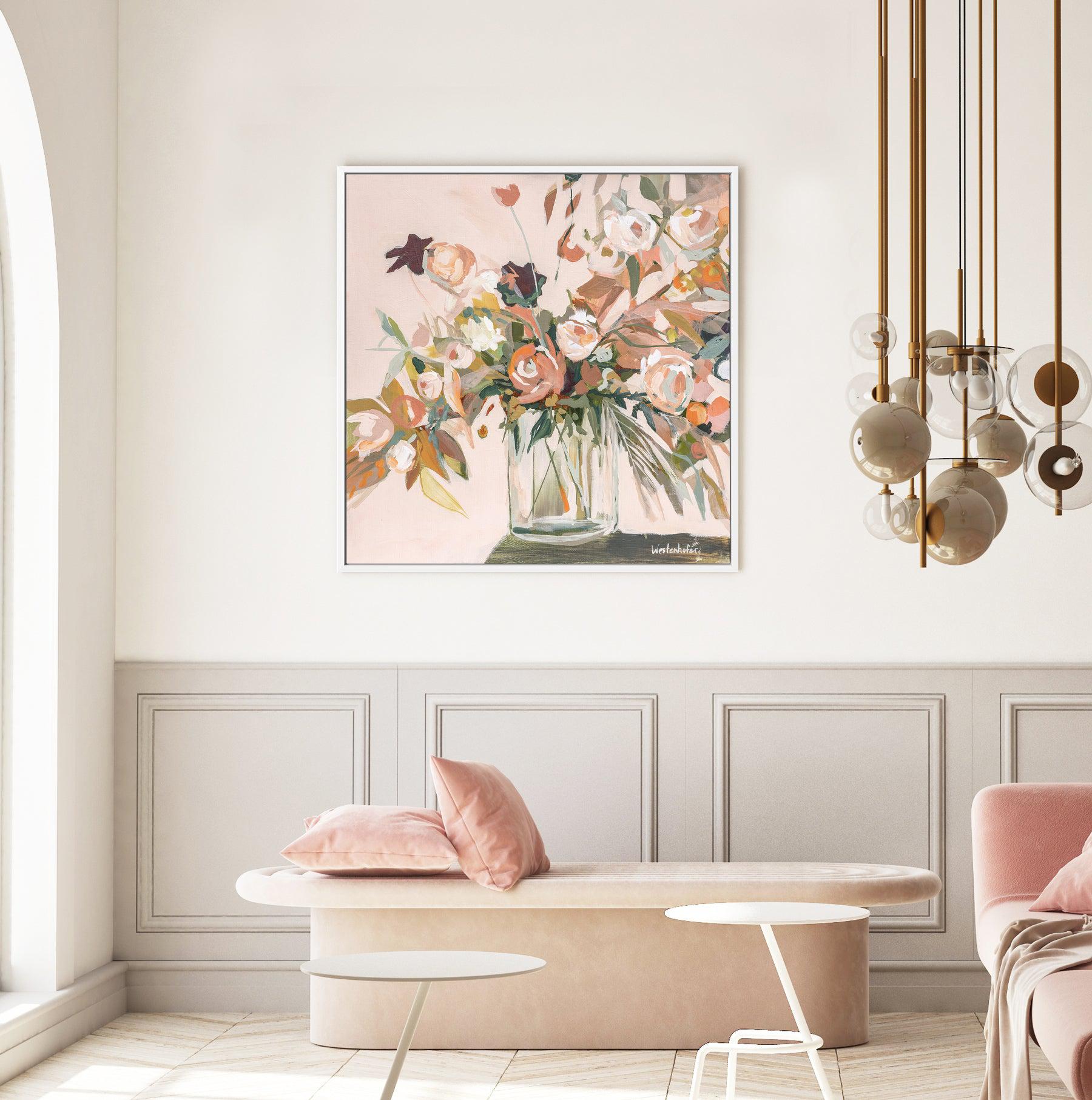 Pink Bouquet by Jenny Westenhofer | Framed Canvas Art Print – Olive et ...