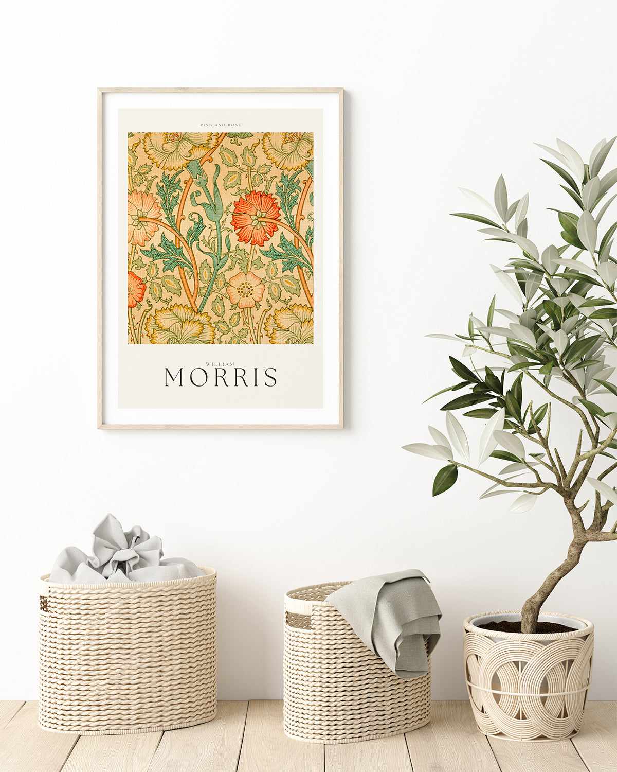 Pink & Rose by William Morris Art Print