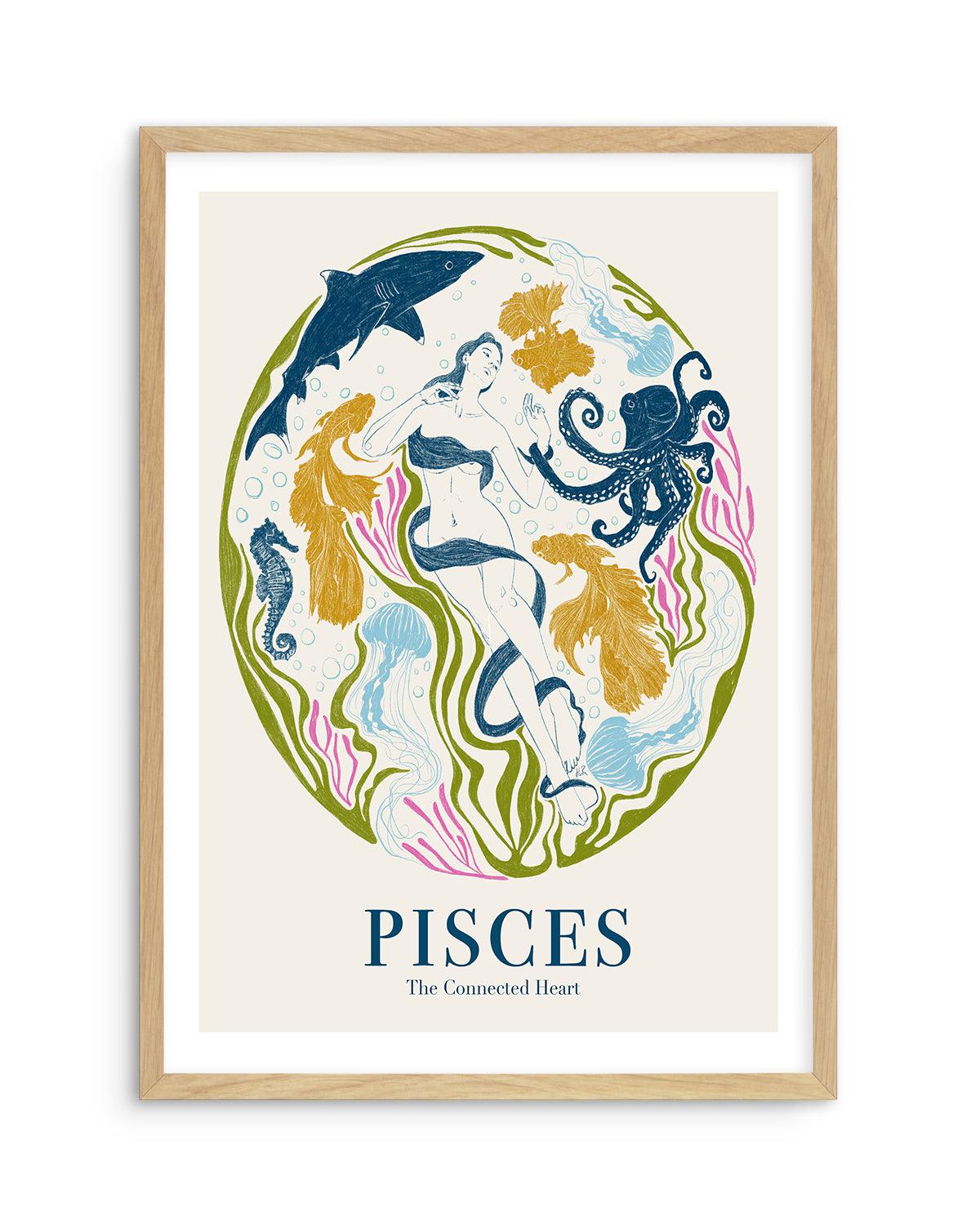 Pisces By Jenny Liz Rome Art Print-PRINT-Olive et Oriel-Olive et Oriel-A5 | 5.8" x 8.3" | 14.8 x 21cm-Oak-With White Border-Buy-Australian-Art-Prints-Online-with-Olive-et-Oriel-Your-Artwork-Specialists-Austrailia-Decorate-With-Coastal-Photo-Wall-Art-Prints-From-Our-Beach-House-Artwork-Collection-Fine-Poster-and-Framed-Artwork