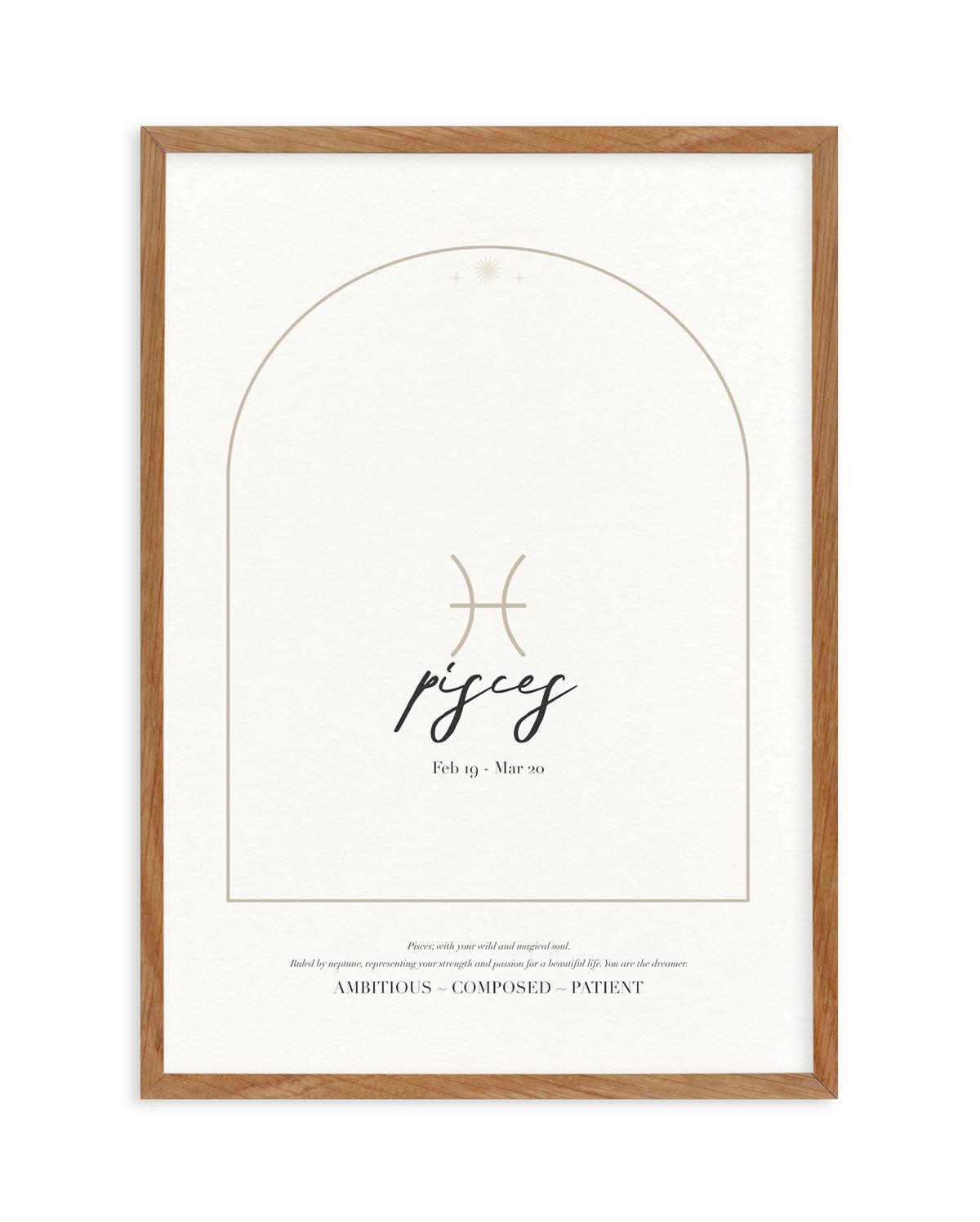 Pisces Star Sign Art Print-PRINT-Olive et Oriel-Olive et Oriel-50x70 cm | 19.6" x 27.5"-Walnut-With White Border-Buy-Australian-Art-Prints-Online-with-Olive-et-Oriel-Your-Artwork-Specialists-Austrailia-Decorate-With-Coastal-Photo-Wall-Art-Prints-From-Our-Beach-House-Artwork-Collection-Fine-Poster-and-Framed-Artwork