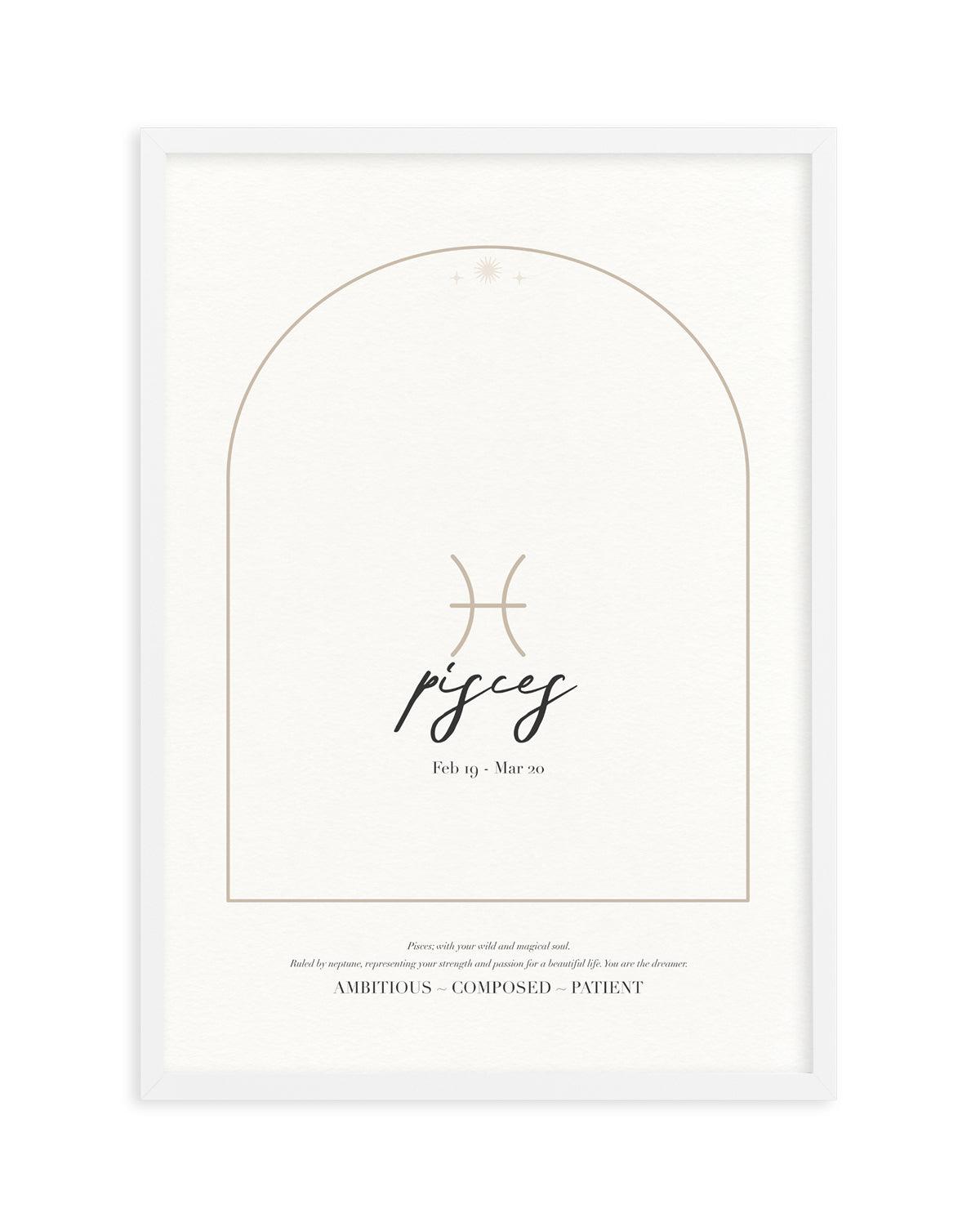 Pisces Star Sign Art Print-PRINT-Olive et Oriel-Olive et Oriel-A4 | 8.3" x 11.7" | 21 x 29.7cm-White-With White Border-Buy-Australian-Art-Prints-Online-with-Olive-et-Oriel-Your-Artwork-Specialists-Austrailia-Decorate-With-Coastal-Photo-Wall-Art-Prints-From-Our-Beach-House-Artwork-Collection-Fine-Poster-and-Framed-Artwork