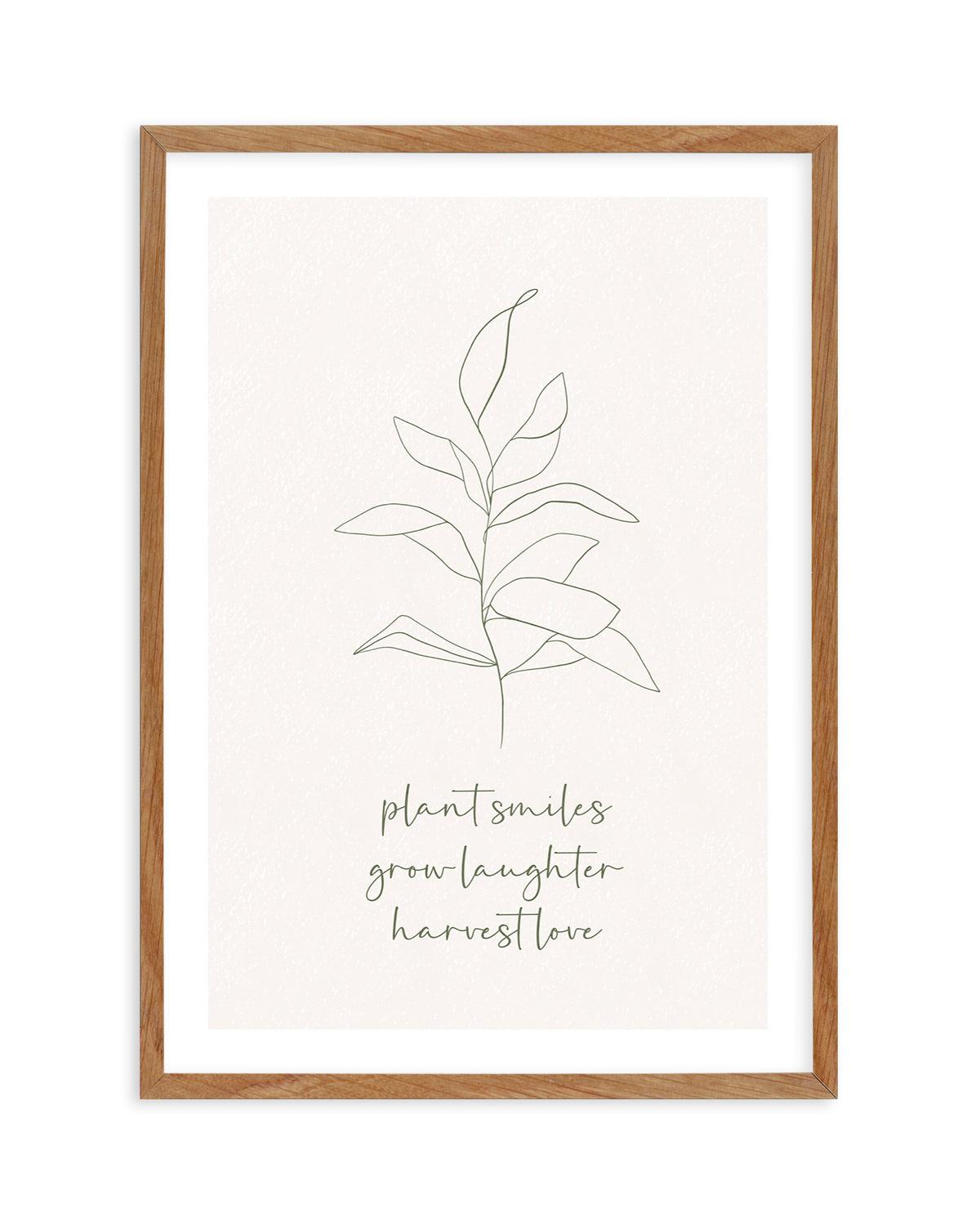 Plant Smiles, Grow Laughter Art Print-PRINT-Olive et Oriel-Olive et Oriel-50x70 cm | 19.6" x 27.5"-Walnut-With White Border-Buy-Australian-Art-Prints-Online-with-Olive-et-Oriel-Your-Artwork-Specialists-Austrailia-Decorate-With-Coastal-Photo-Wall-Art-Prints-From-Our-Beach-House-Artwork-Collection-Fine-Poster-and-Framed-Artwork