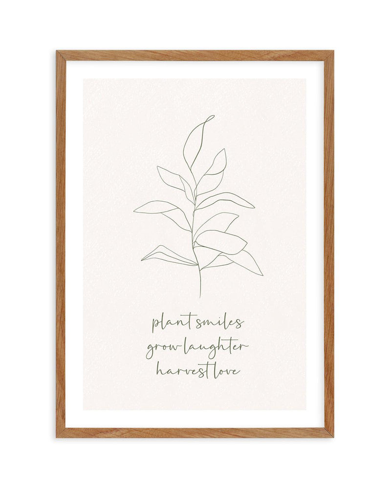 Plant Smiles, Grow Laughter Art Print-PRINT-Olive et Oriel-Olive et Oriel-50x70 cm | 19.6" x 27.5"-Walnut-With White Border-Buy-Australian-Art-Prints-Online-with-Olive-et-Oriel-Your-Artwork-Specialists-Austrailia-Decorate-With-Coastal-Photo-Wall-Art-Prints-From-Our-Beach-House-Artwork-Collection-Fine-Poster-and-Framed-Artwork
