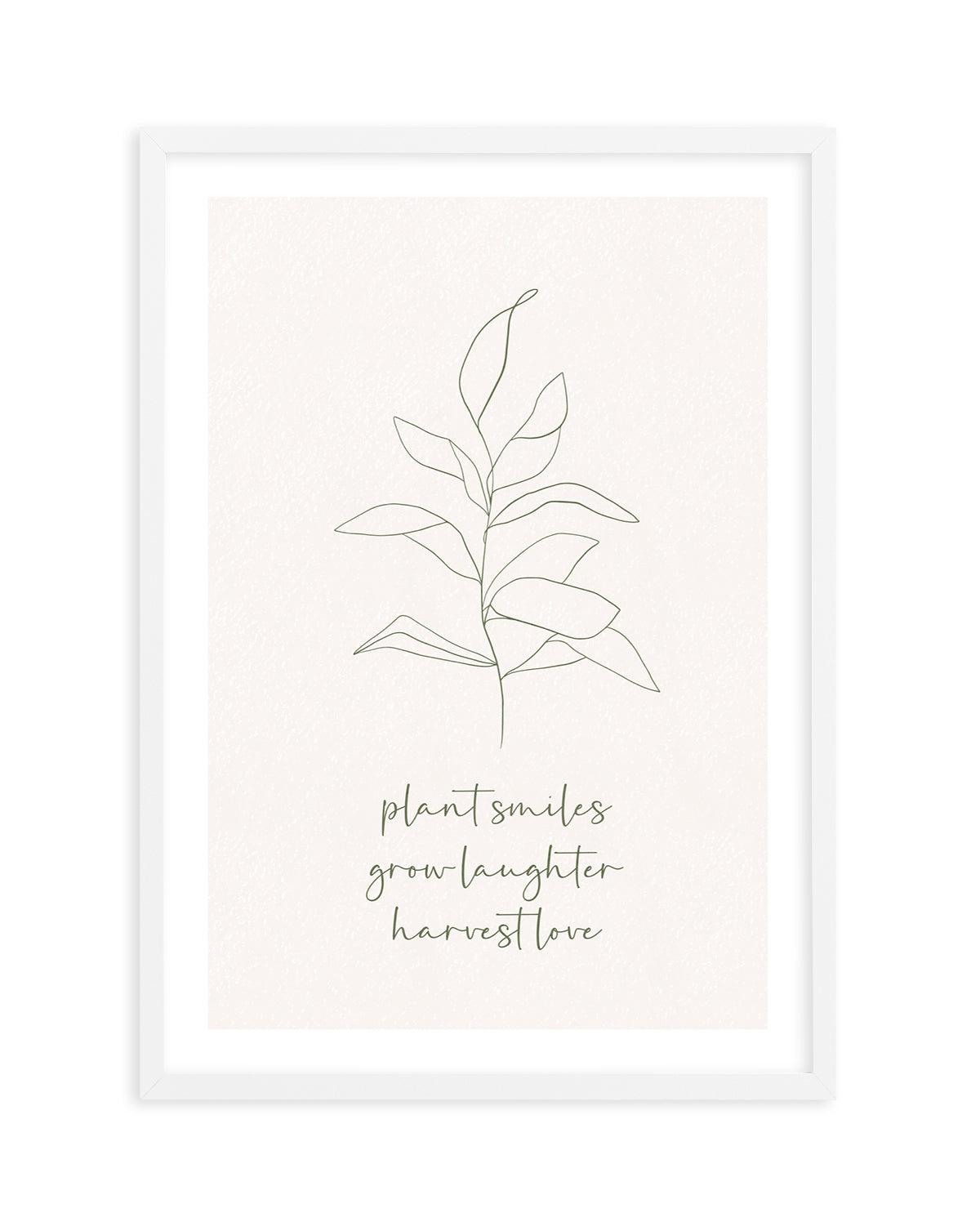 Plant Smiles, Grow Laughter Art Print-PRINT-Olive et Oriel-Olive et Oriel-A5 | 5.8" x 8.3" | 14.8 x 21cm-White-With White Border-Buy-Australian-Art-Prints-Online-with-Olive-et-Oriel-Your-Artwork-Specialists-Austrailia-Decorate-With-Coastal-Photo-Wall-Art-Prints-From-Our-Beach-House-Artwork-Collection-Fine-Poster-and-Framed-Artwork