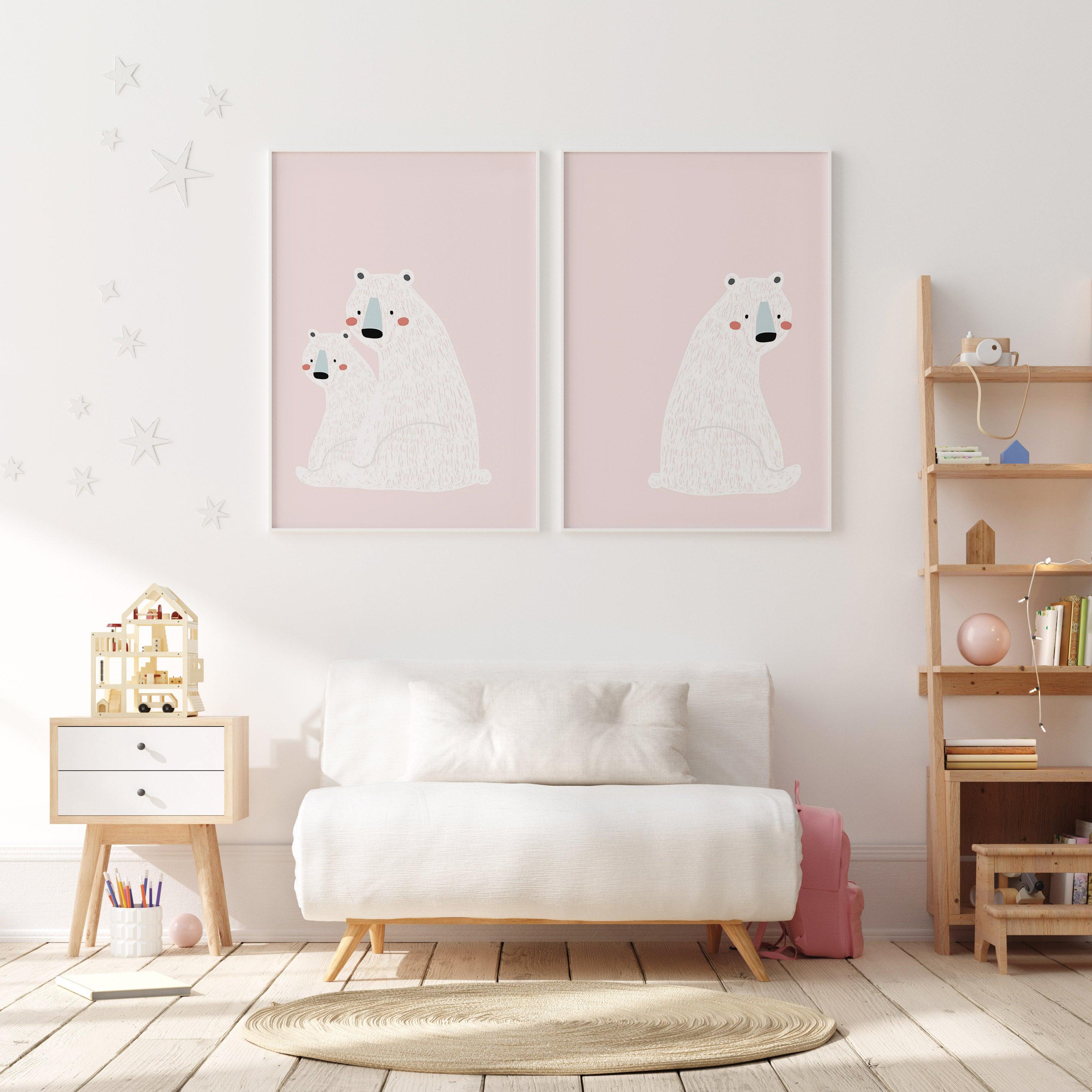 Polar Bear I | Pink Art Print-PRINT-Olive et Oriel-Olive et Oriel-Buy-Australian-Art-Prints-Online-with-Olive-et-Oriel-Your-Artwork-Specialists-Austrailia-Decorate-With-Coastal-Photo-Wall-Art-Prints-From-Our-Beach-House-Artwork-Collection-Fine-Poster-and-Framed-Artwork