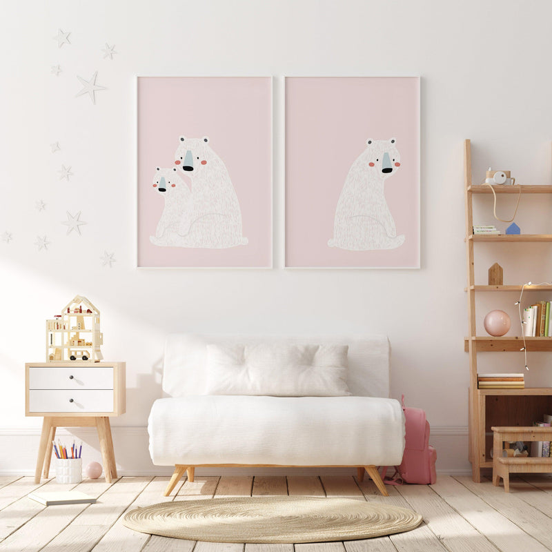 Polar Bear II | Pink Art Print-PRINT-Olive et Oriel-Olive et Oriel-Buy-Australian-Art-Prints-Online-with-Olive-et-Oriel-Your-Artwork-Specialists-Austrailia-Decorate-With-Coastal-Photo-Wall-Art-Prints-From-Our-Beach-House-Artwork-Collection-Fine-Poster-and-Framed-Artwork