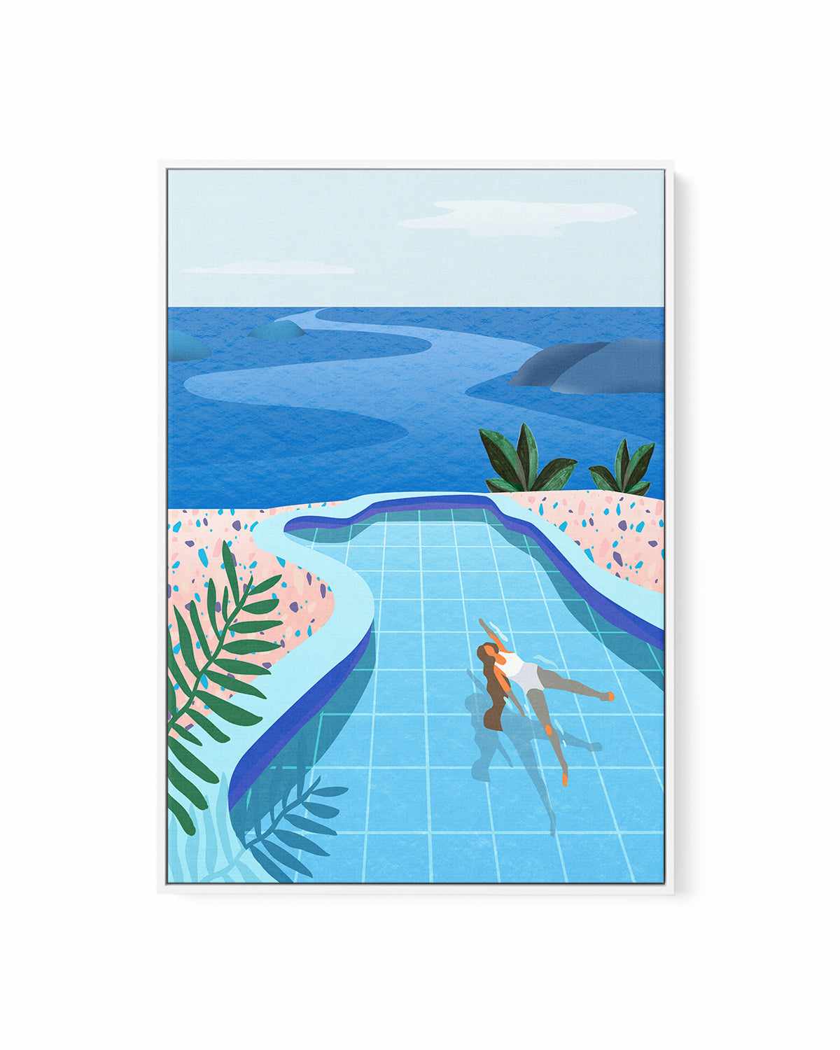 Pool Days by Petra Lizde | Framed Canvas Art Print