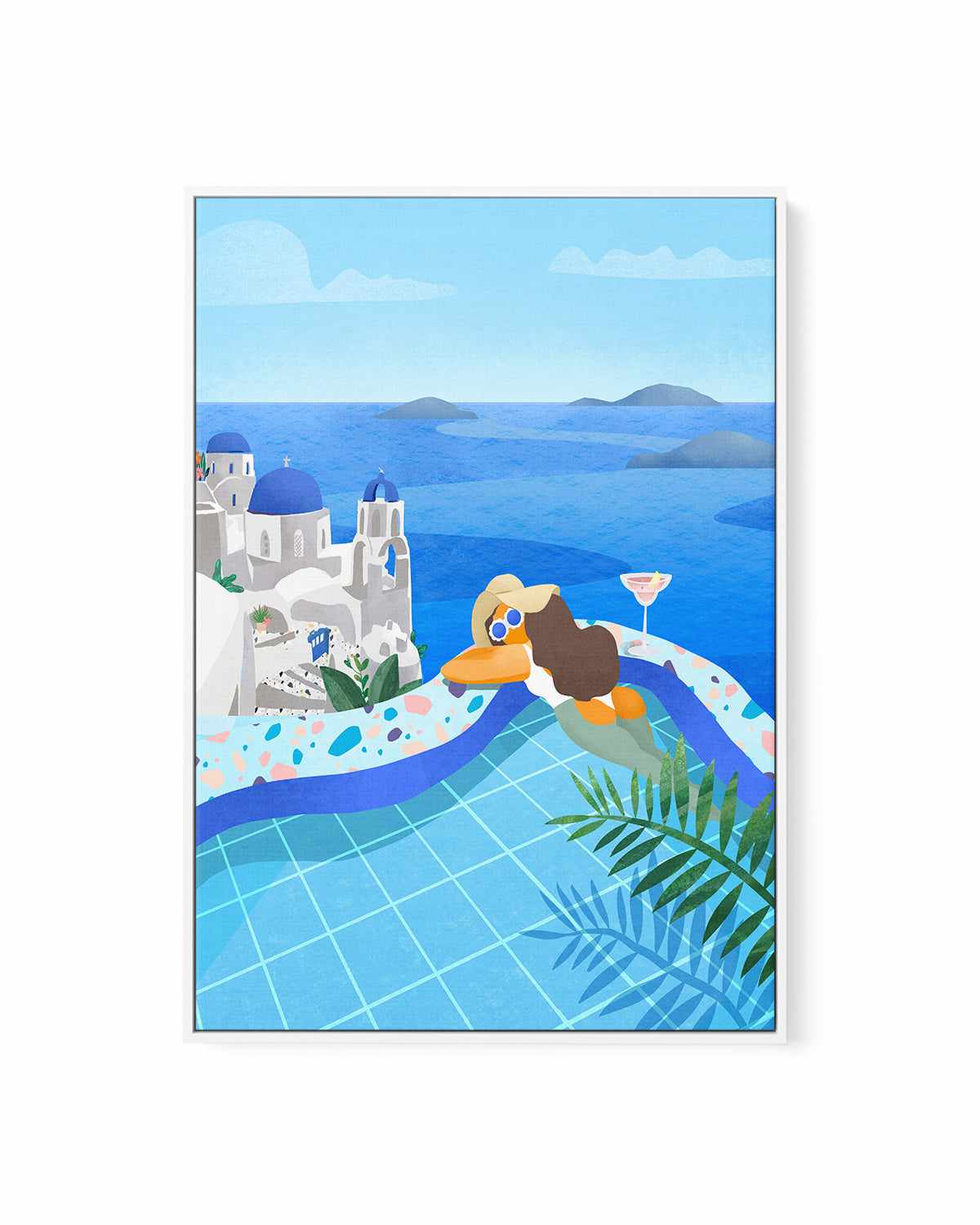 Pool Girl by Petra Lizde | Framed Canvas Art Print