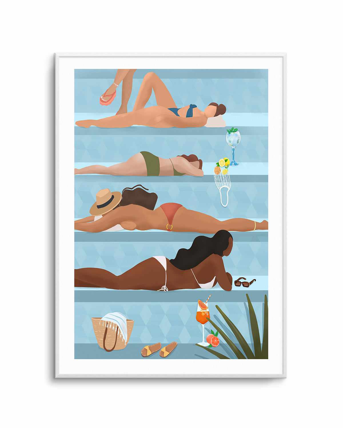 Poolside Ladies by Petra Lizde Art Print