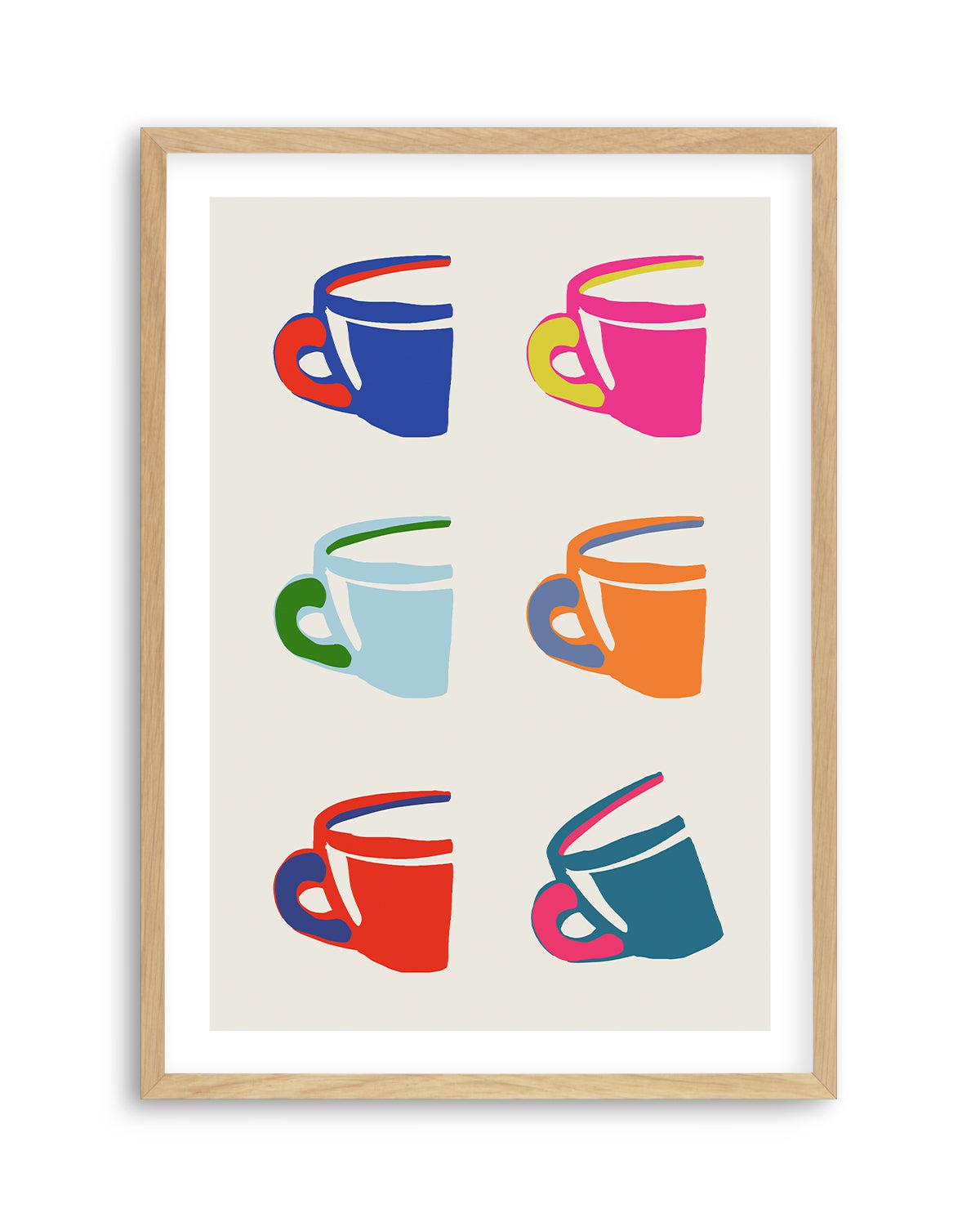 Pop Coffee II Art Print-PRINT-Olive et Oriel-Simmo-A5 | 5.8" x 8.3" | 14.8 x 21cm-Oak-With White Border-Buy-Australian-Art-Prints-Online-with-Olive-et-Oriel-Your-Artwork-Specialists-Austrailia-Decorate-With-Coastal-Photo-Wall-Art-Prints-From-Our-Beach-House-Artwork-Collection-Fine-Poster-and-Framed-Artwork